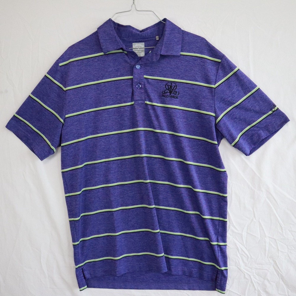 Callaway Polo Shirt Mens Medium Opti-Dri Golf Purple Short Sleeve Palo Verde